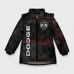 Куртка зимняя для девочки Dodge абстракция спорт, цвет: 3D-светло-серый