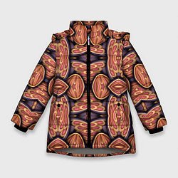 Куртка зимняя для девочки Объемная абстракция, цвет: 3D-светло-серый