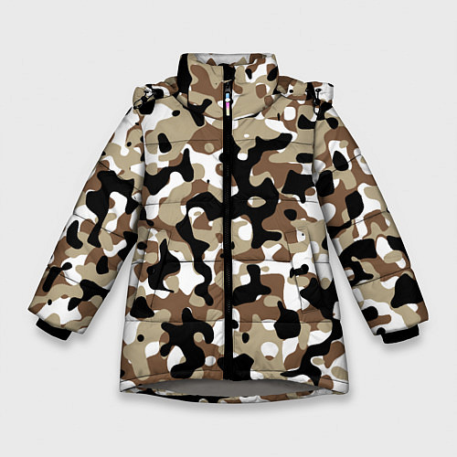 Зимняя куртка для девочки Камуфляж Open Terrain / 3D-Светло-серый – фото 1