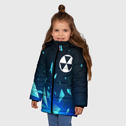 Куртка зимняя для девочки Fallout взрыв частиц, цвет: 3D-черный — фото 2
