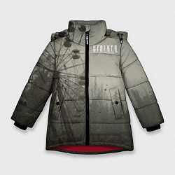Куртка зимняя для девочки STALKER Колесо Обозрения, цвет: 3D-красный
