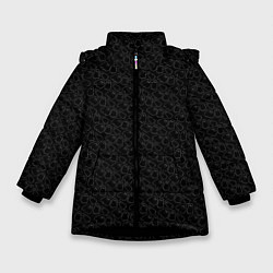 Куртка зимняя для девочки Little Ghosts on black, цвет: 3D-черный