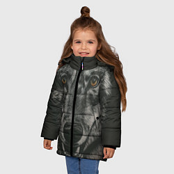 Куртка зимняя для девочки Крупная морда серого волка, цвет: 3D-светло-серый — фото 2