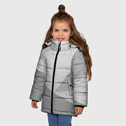 Куртка зимняя для девочки Геометрические серые фигуры, цвет: 3D-светло-серый — фото 2