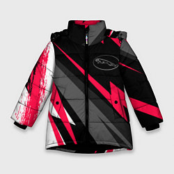 Куртка зимняя для девочки Jaguar fast lines, цвет: 3D-черный