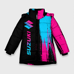 Куртка зимняя для девочки Suzuki - neon gradient: по-вертикали, цвет: 3D-черный