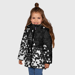 Куртка зимняя для девочки Геометрические грани, цвет: 3D-красный — фото 2