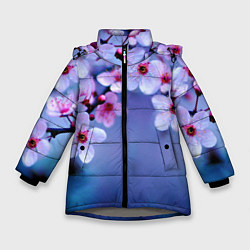 Зимняя куртка для девочки Цветы дерева Черри Блоссом