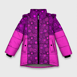 Куртка зимняя для девочки Розовый комбинированный неоновый узор, цвет: 3D-светло-серый