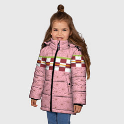 Куртка зимняя для девочки Кимоно Незуко, цвет: 3D-черный — фото 2