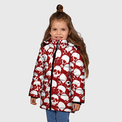 Куртка зимняя для девочки Череп и кровь, цвет: 3D-черный — фото 2