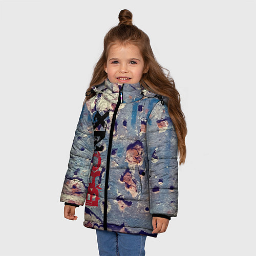 Зимняя куртка для девочки Старая кирпичная стена - Bronx / 3D-Светло-серый – фото 3