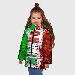 Куртка зимняя для девочки Флаг Италии - кляксы, цвет: 3D-красный — фото 2