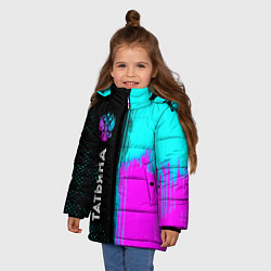 Куртка зимняя для девочки Татьяна и неоновый герб России: по-вертикали, цвет: 3D-черный — фото 2