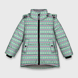 Зимняя куртка для девочки Белые и розовые узоры - минимализм