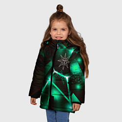 Куртка зимняя для девочки Dark Souls разлом плит, цвет: 3D-черный — фото 2