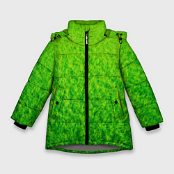 Куртка зимняя для девочки Трава зеленая, цвет: 3D-светло-серый