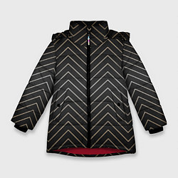 Куртка зимняя для девочки Black gold - Линии, цвет: 3D-красный