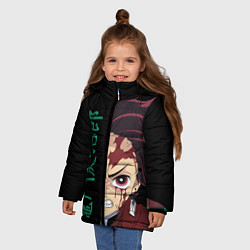 Куртка зимняя для девочки Танджиро из Demon Slayer, цвет: 3D-светло-серый — фото 2