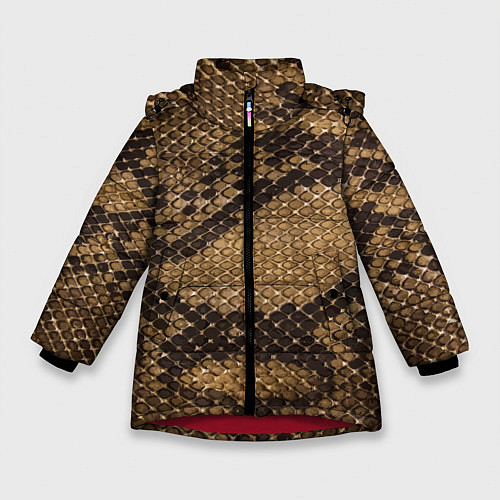 Зимняя куртка для девочки Кожа питона - fashion 2028 / 3D-Красный – фото 1