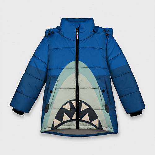 Зимняя куртка для девочки Монстр Океана / 3D-Светло-серый – фото 1