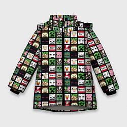 Куртка зимняя для девочки Minecraft: characters, цвет: 3D-светло-серый