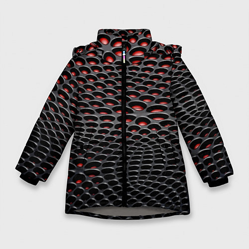 Зимняя куртка для девочки Imitation snake skin - pattern / 3D-Светло-серый – фото 1