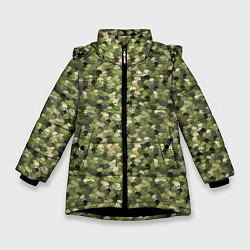 Куртка зимняя для девочки Милитари череп мини, цвет: 3D-черный
