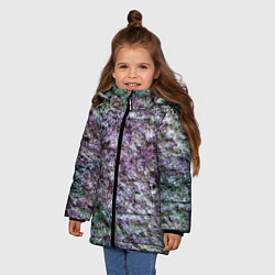 Куртка зимняя для девочки Текстура необработанного гранита, цвет: 3D-черный — фото 2