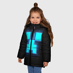 Куртка зимняя для девочки Minecraft Creeper - neon, цвет: 3D-черный — фото 2