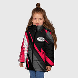 Куртка зимняя для девочки Ford fast lines, цвет: 3D-черный — фото 2