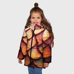 Куртка зимняя для девочки Чешуя дракона крупная, цвет: 3D-черный — фото 2