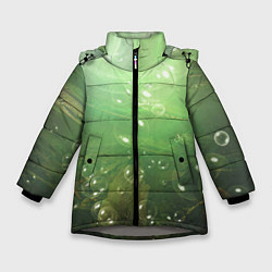 Куртка зимняя для девочки Морские глубины с рыбой, цвет: 3D-светло-серый