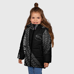 Куртка зимняя для девочки Jaguar tire tracks, цвет: 3D-черный — фото 2