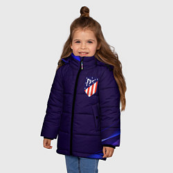 Куртка зимняя для девочки Фк Atletico абстракция, цвет: 3D-светло-серый — фото 2