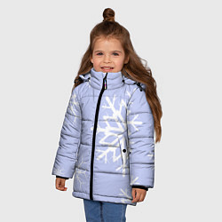 Куртка зимняя для девочки Снежинок узоры, цвет: 3D-черный — фото 2