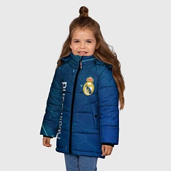 Куртка зимняя для девочки Real madrid голубая абстракция, цвет: 3D-светло-серый — фото 2