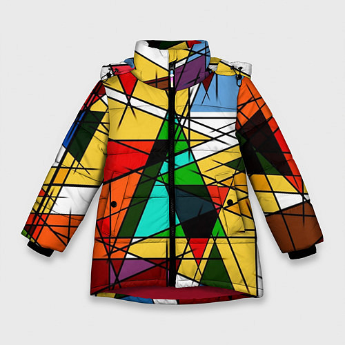 Зимняя куртка для девочки Грубый абстрактный фон / 3D-Красный – фото 1