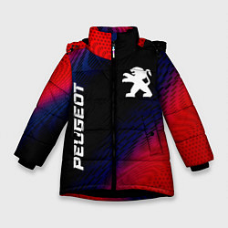 Зимняя куртка для девочки Peugeot красный карбон