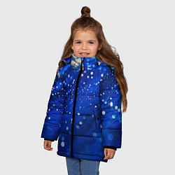 Куртка зимняя для девочки Ярко-синий искрящийся акрил, цвет: 3D-светло-серый — фото 2