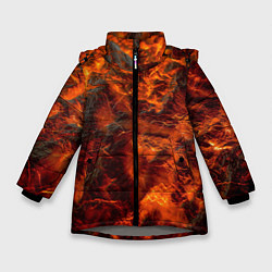 Куртка зимняя для девочки Огенная лава, цвет: 3D-светло-серый