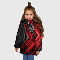 Куртка зимняя для девочки Опель строгий стиль, цвет: 3D-светло-серый — фото 2