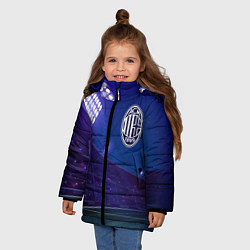 Куртка зимняя для девочки AC Milan ночное поле, цвет: 3D-черный — фото 2