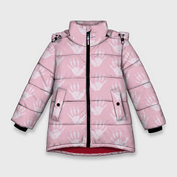 Куртка зимняя для девочки Лапки опоссума розовые, цвет: 3D-красный