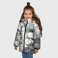 Куртка зимняя для девочки Белый мрамом, цвет: 3D-светло-серый — фото 2