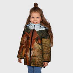 Куртка зимняя для девочки Коровка на поле, цвет: 3D-черный — фото 2
