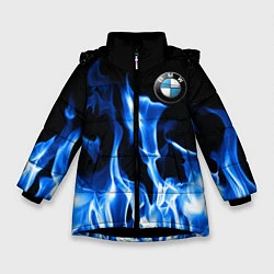 Куртка зимняя для девочки BMW fire, цвет: 3D-черный