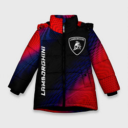 Зимняя куртка для девочки Lamborghini красный карбон