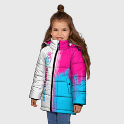 Куртка зимняя для девочки Real Madrid neon gradient style: по-вертикали, цвет: 3D-черный — фото 2