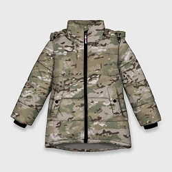 Куртка зимняя для девочки Мультикам камуфляж, цвет: 3D-светло-серый